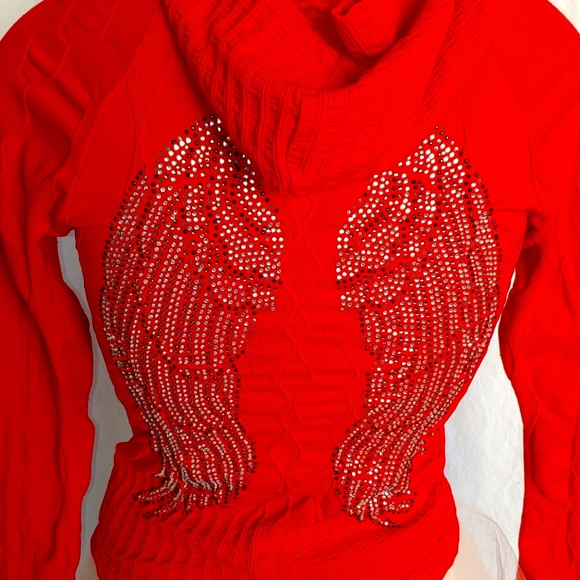 Angel Wings Red Hoodie One Size - Picture 2 of 6